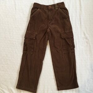 Faded Glory Boys Corduroy Cargo Pants Size 10 Brown